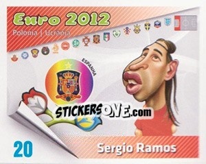 Figurina Sergio Ramos - Caricaturas Euro 2012 - Atlantico