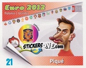 Sticker Gerard Piqué - Caricaturas Euro 2012 n. 21 - Atlantico