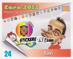 Sticker Xavi Hernández - Caricaturas Euro 2012 n. 24 - Atlantico