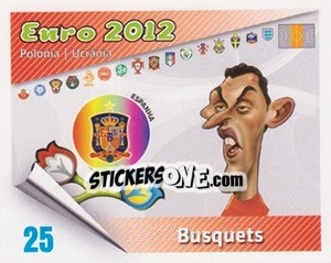 Figurina Sergio Busquets - Caricaturas Euro 2012 - Atlantico