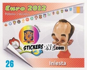 Cromo Andres Iniesta - Caricaturas Euro 2012 - Atlantico