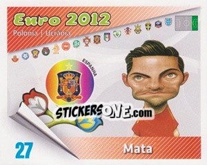 Cromo Juan Mata - Caricaturas Euro 2012 - Atlantico
