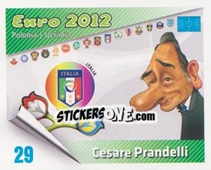 Sticker Cesare Prandelli - Caricaturas Euro 2012 - Atlantico