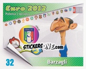 Sticker Barzagli - Caricaturas Euro 2012 n. 32 - Atlantico