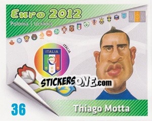 Sticker Thiago Motta - Caricaturas Euro 2012 n. 36 - Atlantico
