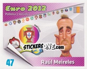 Cromo Raúl Meireles - Caricaturas Euro 2012 - Atlantico