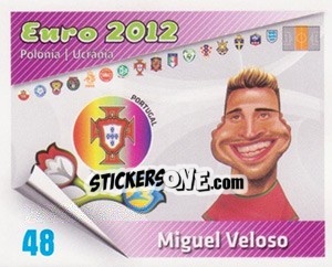 Cromo Miguel Veloso - Caricaturas Euro 2012 - Atlantico