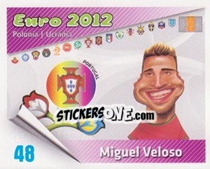 Sticker Miguel Veloso - Caricaturas Euro 2012 n. 48 - Atlantico