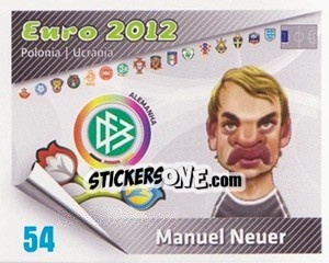 Sticker Manuel Neuer - Caricaturas Euro 2012 n. 54 - Atlantico
