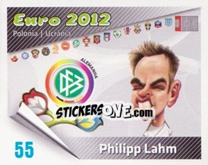 Sticker Philipp Lahm - Caricaturas Euro 2012 n. 55 - Atlantico