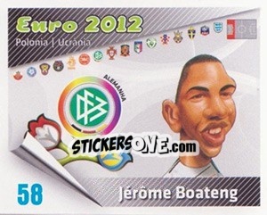 Sticker Jérôme Boateng - Caricaturas Euro 2012 - Atlantico