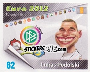Sticker Lukas Podolski - Caricaturas Euro 2012 n. 62 - Atlantico