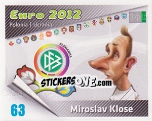 Sticker Miroslav Klose - Caricaturas Euro 2012 n. 63 - Atlantico