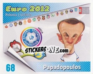 Sticker Avraam Papadopoulos - Caricaturas Euro 2012 - Atlantico