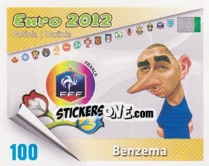 Sticker Benzema - Caricaturas Euro 2012 - Atlantico