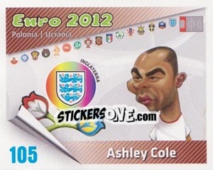 Sticker Ashley Cole - Caricaturas Euro 2012 - Atlantico