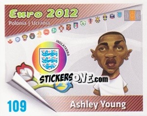 Sticker Ashley Young - Caricaturas Euro 2012 - Atlantico