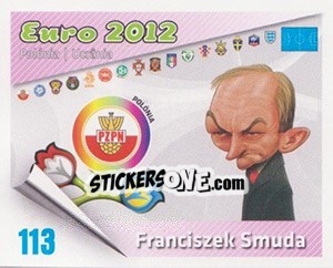 Sticker Franciszek Smuda - Caricaturas Euro 2012 - Atlantico