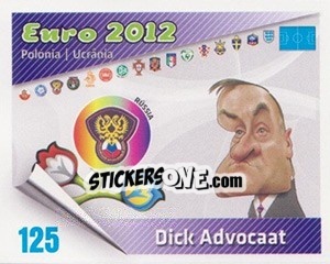 Cromo Dick Advocaat - Caricaturas Euro 2012 - Atlantico