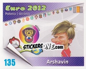 Cromo Arshavin - Caricaturas Euro 2012 - Atlantico