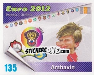 Sticker Arshavin - Caricaturas Euro 2012 n. 135 - Atlantico