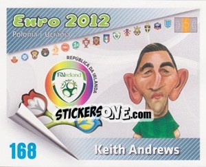 Cromo Keith Andrews - Caricaturas Euro 2012 - Atlantico
