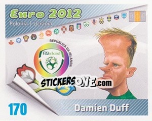 Sticker Damien Duff - Caricaturas Euro 2012 - Atlantico