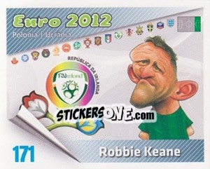 Cromo Robbie Keane - Caricaturas Euro 2012 - Atlantico