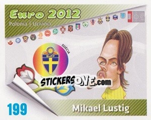 Sticker Mikael Lustig - Caricaturas Euro 2012 - Atlantico