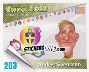 Cromo Anders Svensson - Caricaturas Euro 2012 - Atlantico