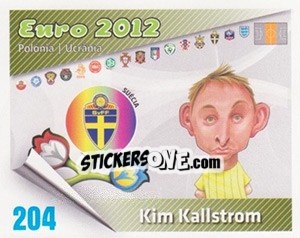 Sticker Kim Kallstrom - Caricaturas Euro 2012 - Atlantico