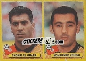Sticker Chokri El Ouaer / Mohammed Zoubai - Mundial Korea Japòn 2002 n. 525 - Navarrete