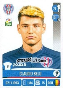 Figurina Claudiu Belu - Liga 1 Romania 2016-2017 n. 54 - Panini