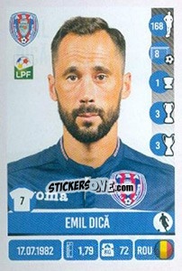 Sticker Emil Dică - Liga 1 Romania 2016-2017 - Panini