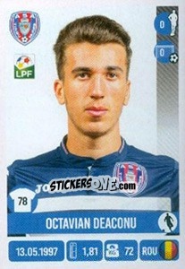 Figurina Octavian Deaconu - Liga 1 Romania 2016-2017 n. 59 - Panini