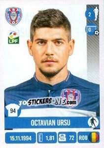 Sticker Octavian Ursu - Liga 1 Romania 2016-2017 - Panini