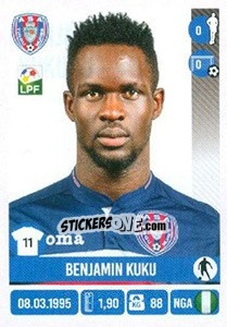 Sticker Benjamin Kuku - Liga 1 Romania 2016-2017 - Panini