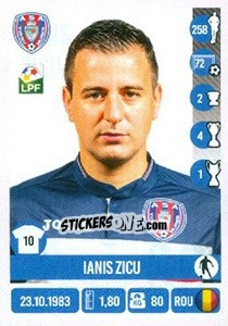 Sticker Ianis Zicu - Liga 1 Romania 2016-2017 - Panini