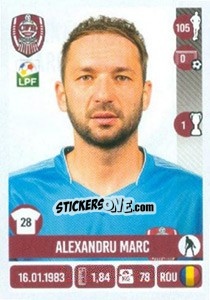 Sticker Alexandru Marc - Liga 1 Romania 2016-2017 n. 69 - Panini