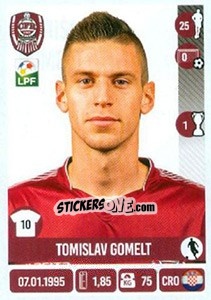 Figurina Tomislav Gomelt - Liga 1 Romania 2016-2017 - Panini
