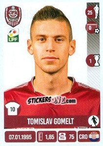 Figurina Tomislav Gomelt - Liga 1 Romania 2016-2017 n. 82 - Panini