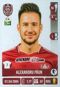 Sticker Alexandru Păun - Liga 1 Romania 2016-2017 - Panini