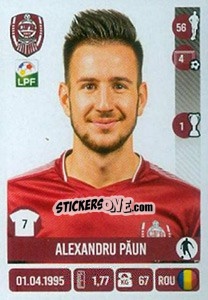 Figurina Alexandru Păun - Liga 1 Romania 2016-2017 - Panini