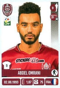 Cromo Abdel Omrani - Liga 1 Romania 2016-2017 - Panini