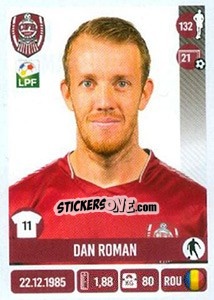 Sticker Dan Roman - Liga 1 Romania 2016-2017 - Panini