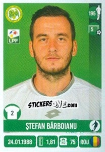 Sticker Stefan Bărboianu - Liga 1 Romania 2016-2017 - Panini