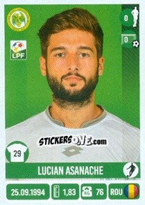 Sticker Lucian Asanache - Liga 1 Romania 2016-2017 - Panini