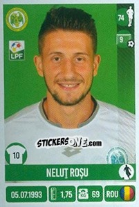 Cromo Neluţ Roşu - Liga 1 Romania 2016-2017 - Panini