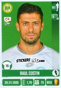 Cromo Raul Costin - Liga 1 Romania 2016-2017 - Panini