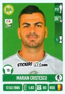 Cromo Marian Cristescu - Liga 1 Romania 2016-2017 - Panini